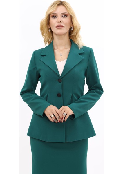 Erkek Yaka Önleri Pileli Ceket-Zümrüt indirimleri