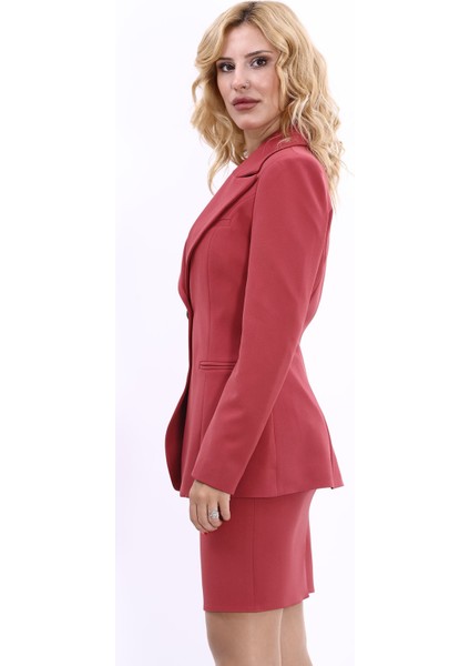 Erkek Yaka Önleri Pileli Ceket-Kiremit fiyatları