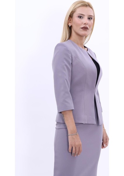 Sıfır Yaka Düz Kısa Ceket-Antrasit modelleri