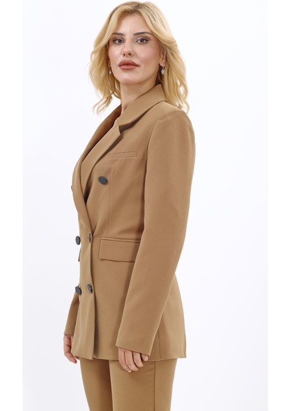 Erkek Yaka Kuruvaze Blazer Ceket-Camel fiyatları