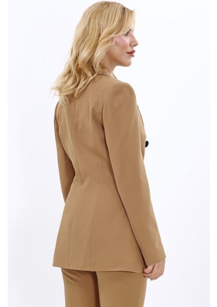 Erkek Yaka Kuruvaze Blazer Ceket-Camel modelleri