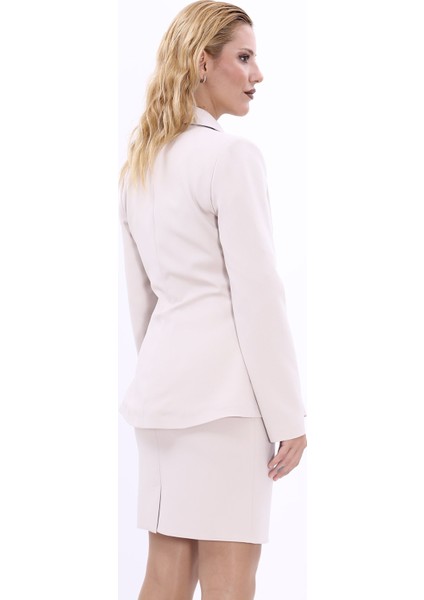 Erkek Yaka Önleri Pileli Ceket-Bej modelleri