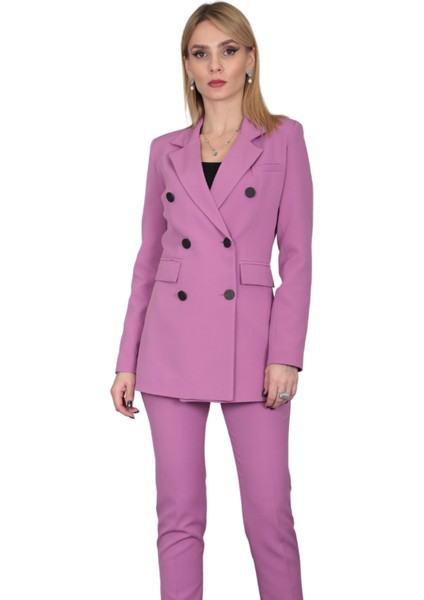 Erkek Yaka Kuruvaze Blazer Ceket-Leylak