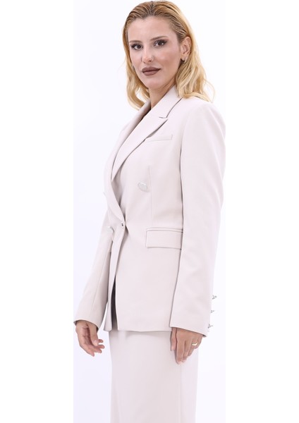 Erkek Yaka Çapraz Ceket-Bej modelleri