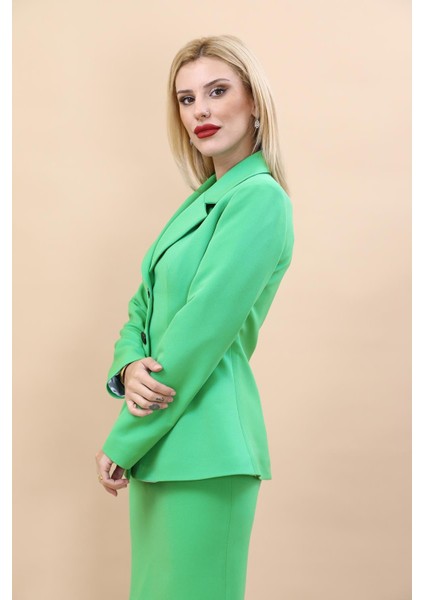 Erkek Yaka Önleri Pileli Ceket-Yeşil fiyatları