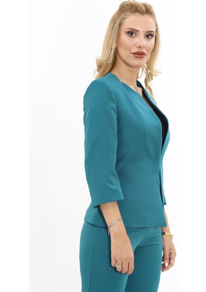 Sıfır Yaka Düz Kısa Ceket-Petrol fırsatları