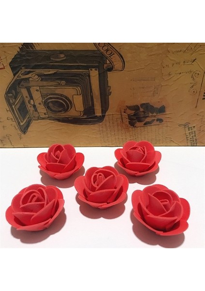 Köpük Gül Kırmızı 25 Adet 25-250 Adet Yapay Gül Kafaları Köpük 3.5 cm Yapay Çiçekler Gül Ayı Sevgililer Hediye Düğün Parti Çiçek Süslemeleri Için (Yurt Dışından)
