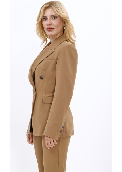 Erkek Yaka Çapraz Ceket-Camel fiyatları