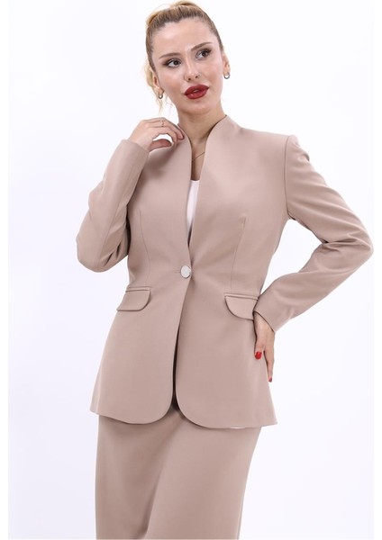 Kendinden Dik Yakalı Ceket-Taş fiyatları