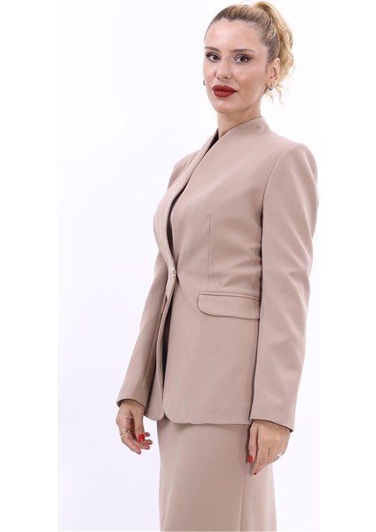 Kendinden Dik Yakalı Ceket-Taş modelleri