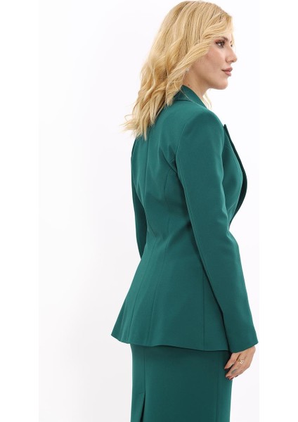 Erkek Yaka Tek Düğmeli Klasik Ceket-Zümrüt fiyatları