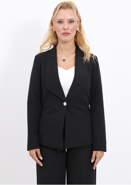 Erkek Yaka Tek Düğmeli Klasik Ceket-Siyah fiyatları