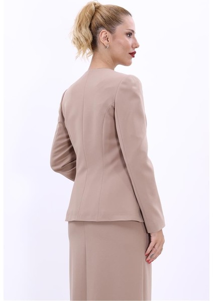 Oval Yaka Yandan Kuplu Klasik Ceket-Taş modelleri