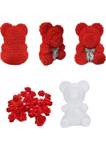 F04-ROSE RED-200PCS Polistiren Strafor Köpük Ayı Beyaz Kalp Topu Dıy Gül Ayı Zanaat Doğum Günü Partisi Düğün Dekorasyon Için Noel Süs (Yurt Dışından) indirimleri