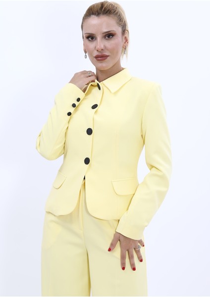Gömlek Yaka Klasik Ceket-Sarı