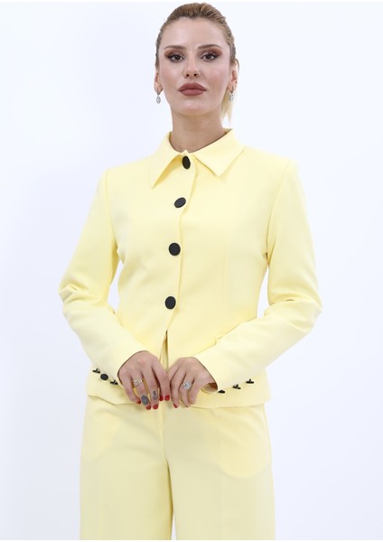 Gömlek Yaka Klasik Ceket-Sarı indirimleri