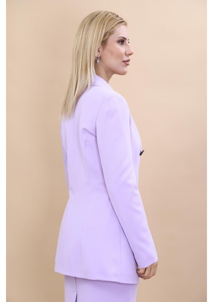 Erkek Yaka Kuruvaze Blazer Ceket-Menekşe modelleri