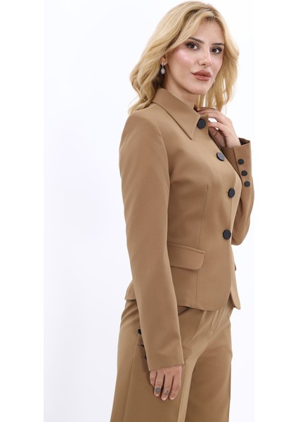 Gömlek Yaka Klasik Ceket-Camel modelleri