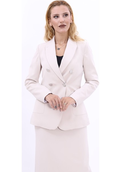 Erkek Yaka Torba Cepli Klasik Ceket-Bej