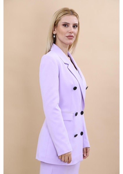 Erkek Yaka Kuruvaze Blazer Ceket-Menekşe fırsatları