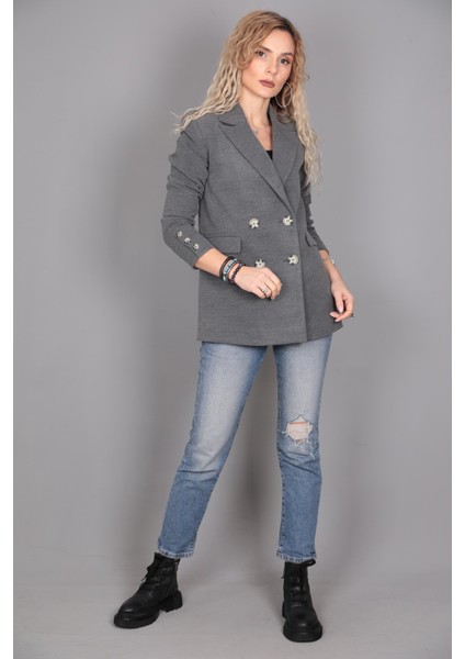 Kaşe Oversıze Blazer Ceket-Antrasit fiyatları