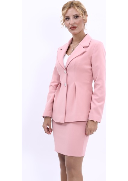 Erkek Yaka Önleri Pileli Ceket-Pudra fiyatları