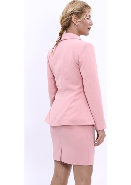 Erkek Yaka Önleri Pileli Ceket-Pudra modelleri