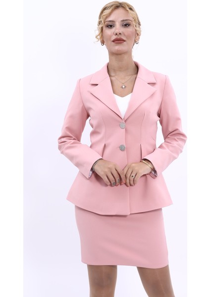 Erkek Yaka Önleri Pileli Ceket-Pudra indirimleri