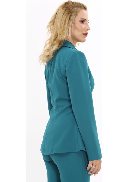 Erkek Yaka Önleri Pileli Ceket-Petrol modelleri