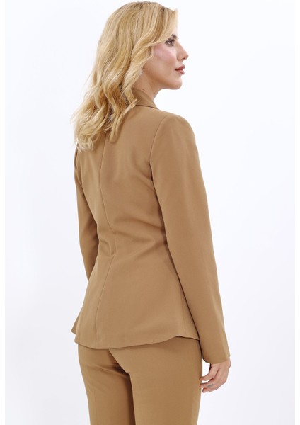 Erkek Yaka Önleri Pileli Ceket-Camel modelleri