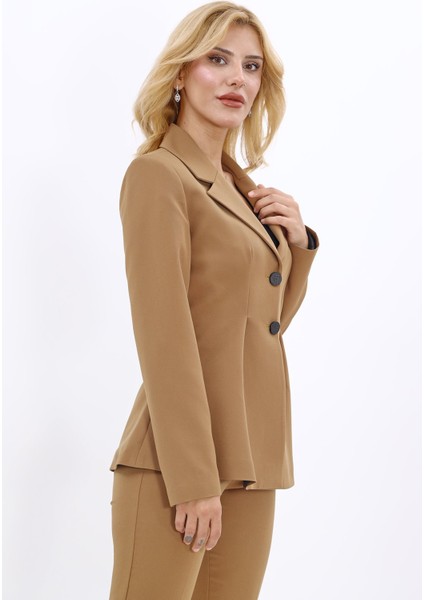 Erkek Yaka Önleri Pileli Ceket-Camel fırsatları