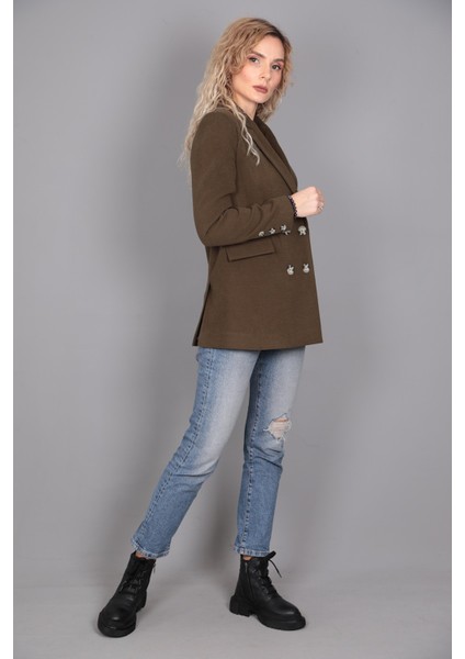 Kaşe Oversıze Blazer Ceket-Haki fırsatları