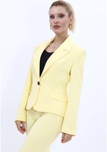 Erkek Yaka Tek Düğmeli Klasik Ceket-Sarı fiyatları