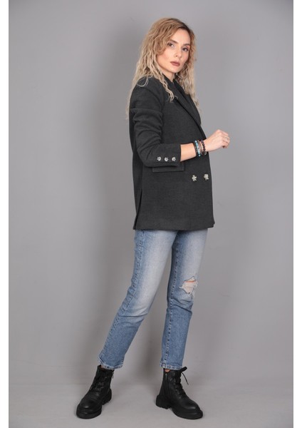 Kaşe Oversıze Blazer Ceket-Füme fiyatları