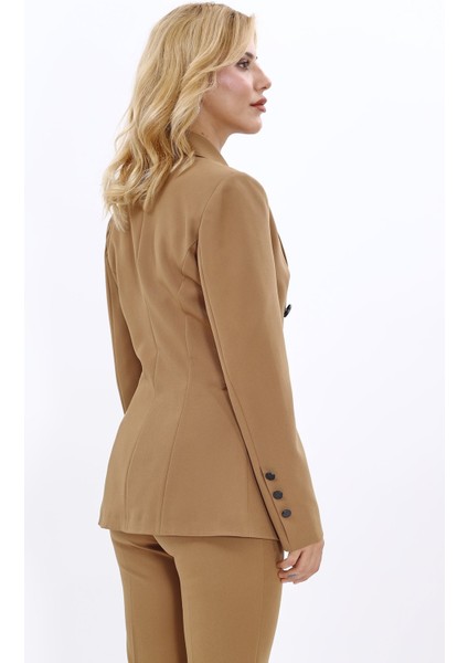 Erkek Yaka Çapraz Ceket-Camel modelleri