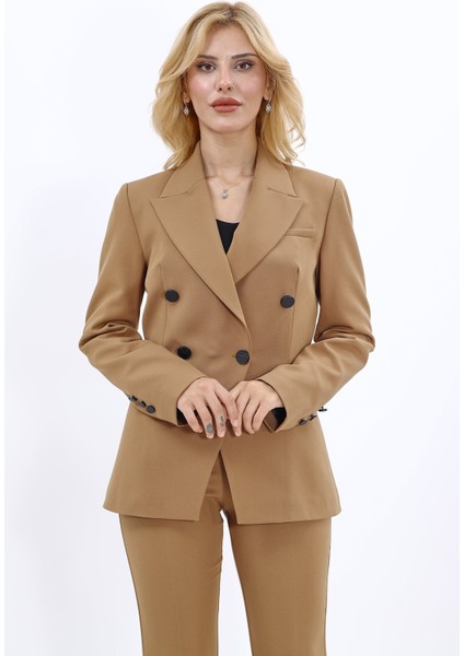 Erkek Yaka Çapraz Ceket-Camel indirimleri