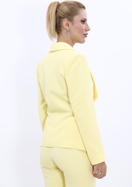 Amerikan Yaka Klasik Ceket-Sarı fiyatları