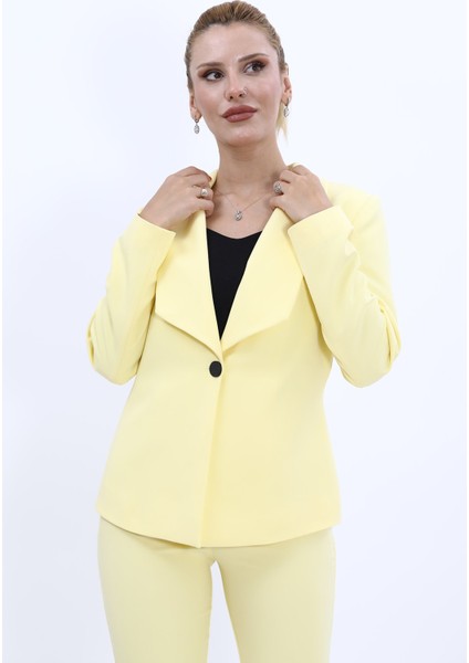 Amerikan Yaka Klasik Ceket-Sarı indirimleri