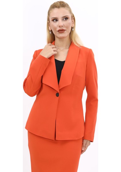 Amerikan Yaka Klasik Ceket-Turuncu