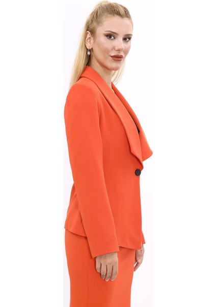 Amerikan Yaka Klasik Ceket-Turuncu fırsatları