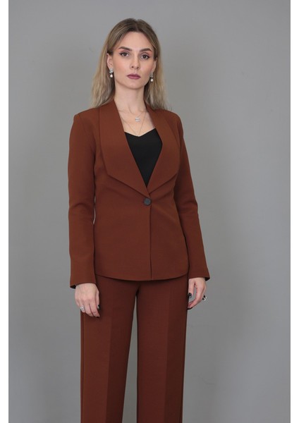 Amerikan Yaka Klasik Ceket-Kestane