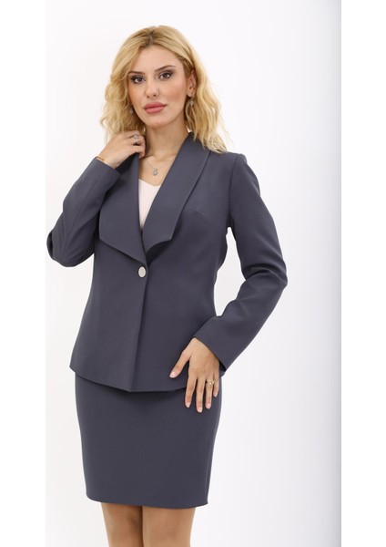 Amerikan Yaka Klasik Ceket-Füme