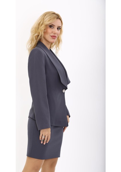 Amerikan Yaka Klasik Ceket-Füme fırsatları