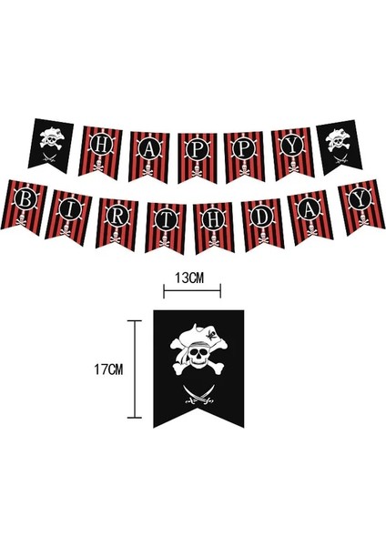 Banner Korsan Gemisi Doğum Günü Partisi Malzemeleri Kafatası Numarası Balon Plakalar Peçeteler Bebek Duş Parti Iyilik Banner Kek Süslemeleri Çocuklar (Yurt Dışından)