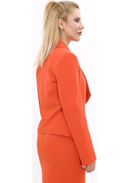 Amerikan Yaka Kısa Klasik Ceket-Turuncu modelleri