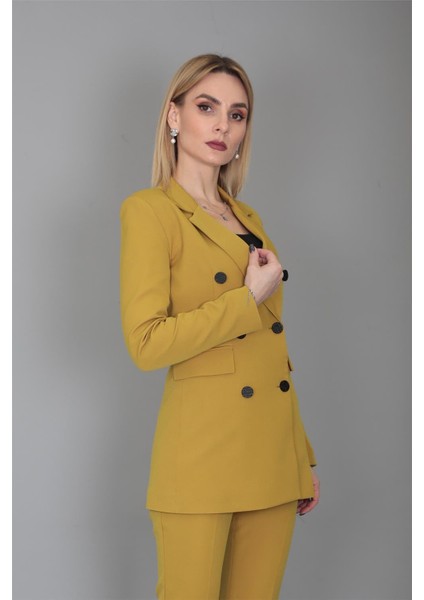 Erkek Yaka Kuruvaze Blazer Ceket-Fıstık fiyatları