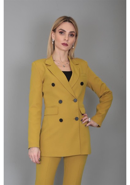 Erkek Yaka Kuruvaze Blazer Ceket-Fıstık fırsatları