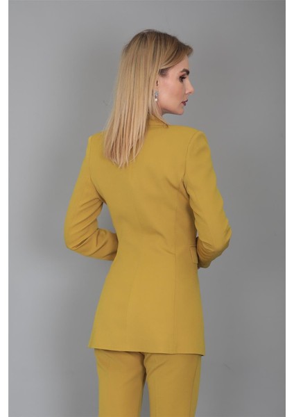 Erkek Yaka Kuruvaze Blazer Ceket-Fıstık indirimleri