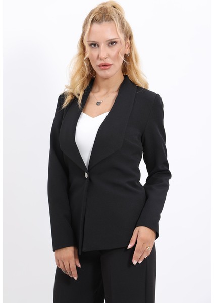 Amerikan Yaka Klasik Ceket-Siyah fırsatları