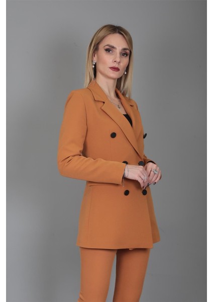 Erkek Yaka Kuruvaze Blazer Ceket-Taba modelleri